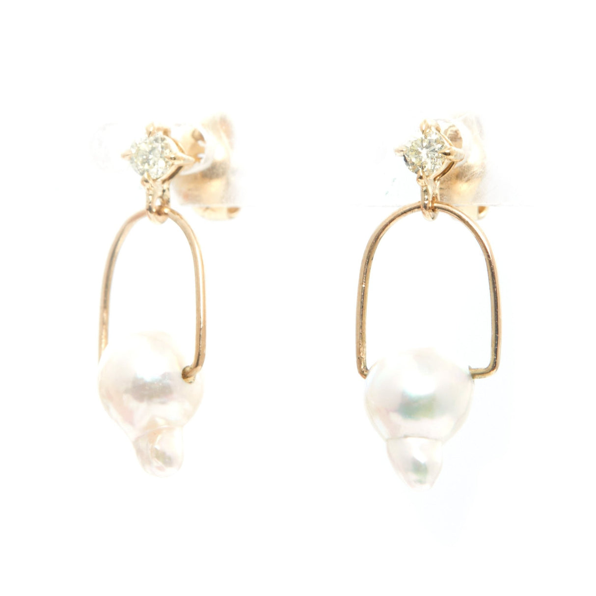 Pearl And Diamond Spike Earrings