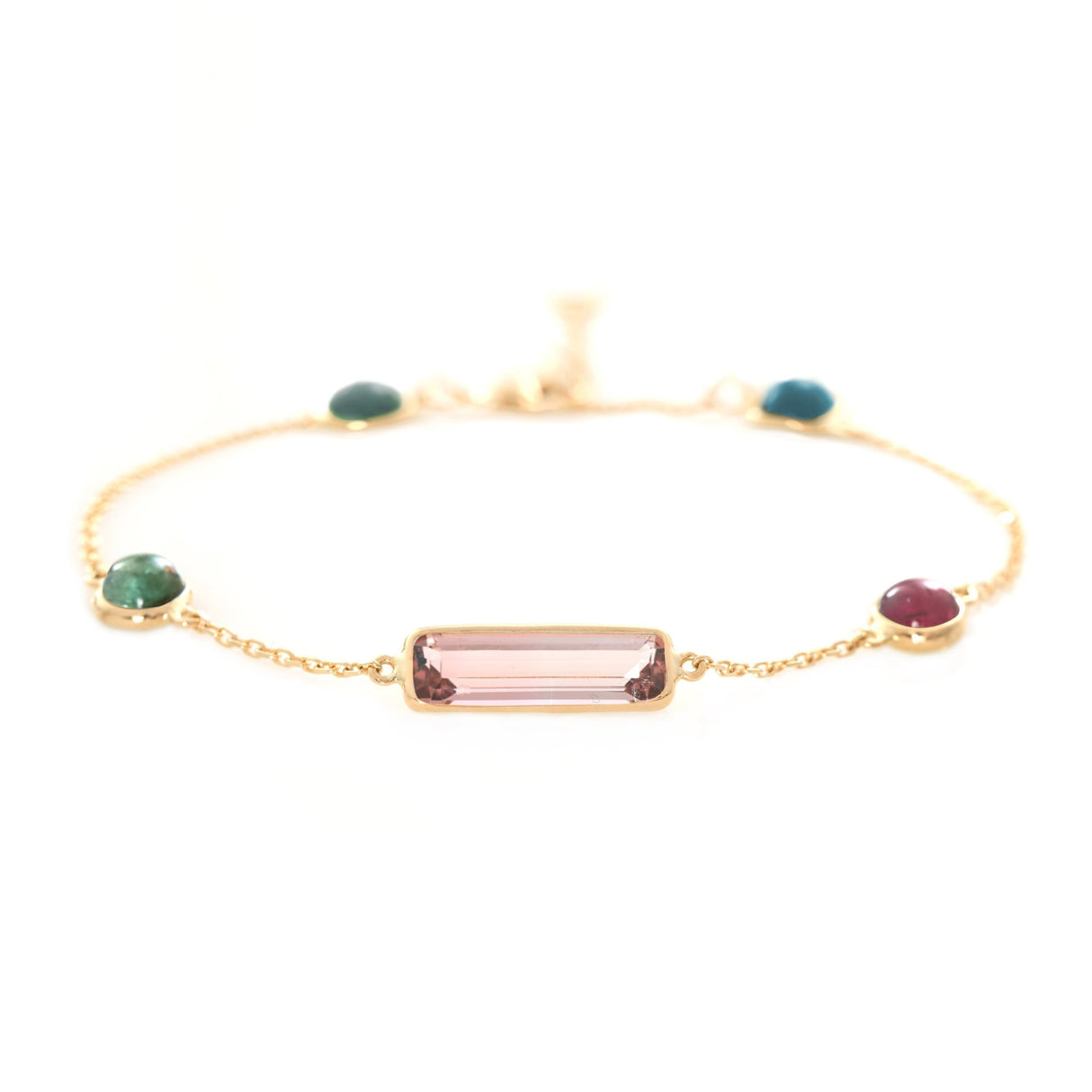 Green & Pink Tourmaline Candy Bracelet