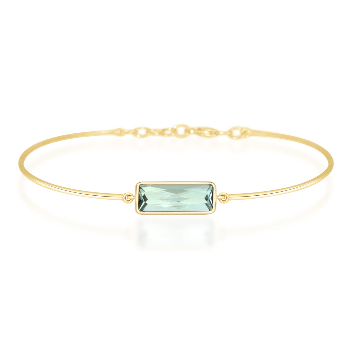 Mirror Cut Mint Tourmaline Bar Bangle