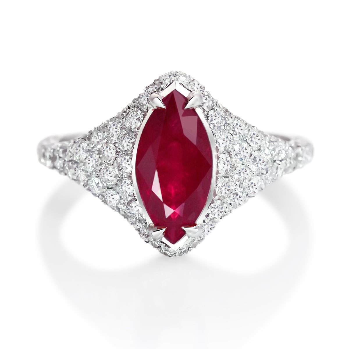 Siam Ruby & Diamond Apex Ring