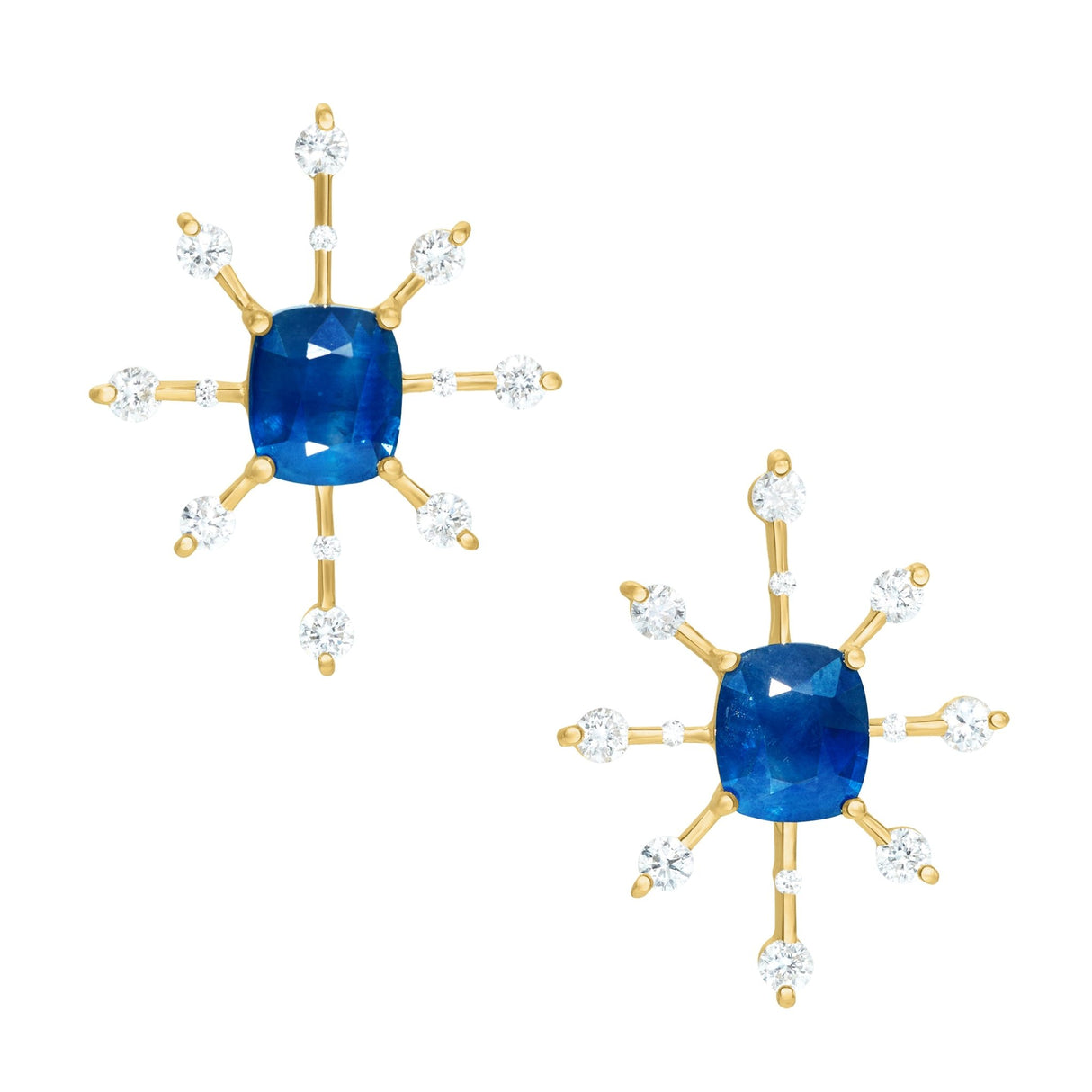 Ceylon Sapphire Starburst Earrings