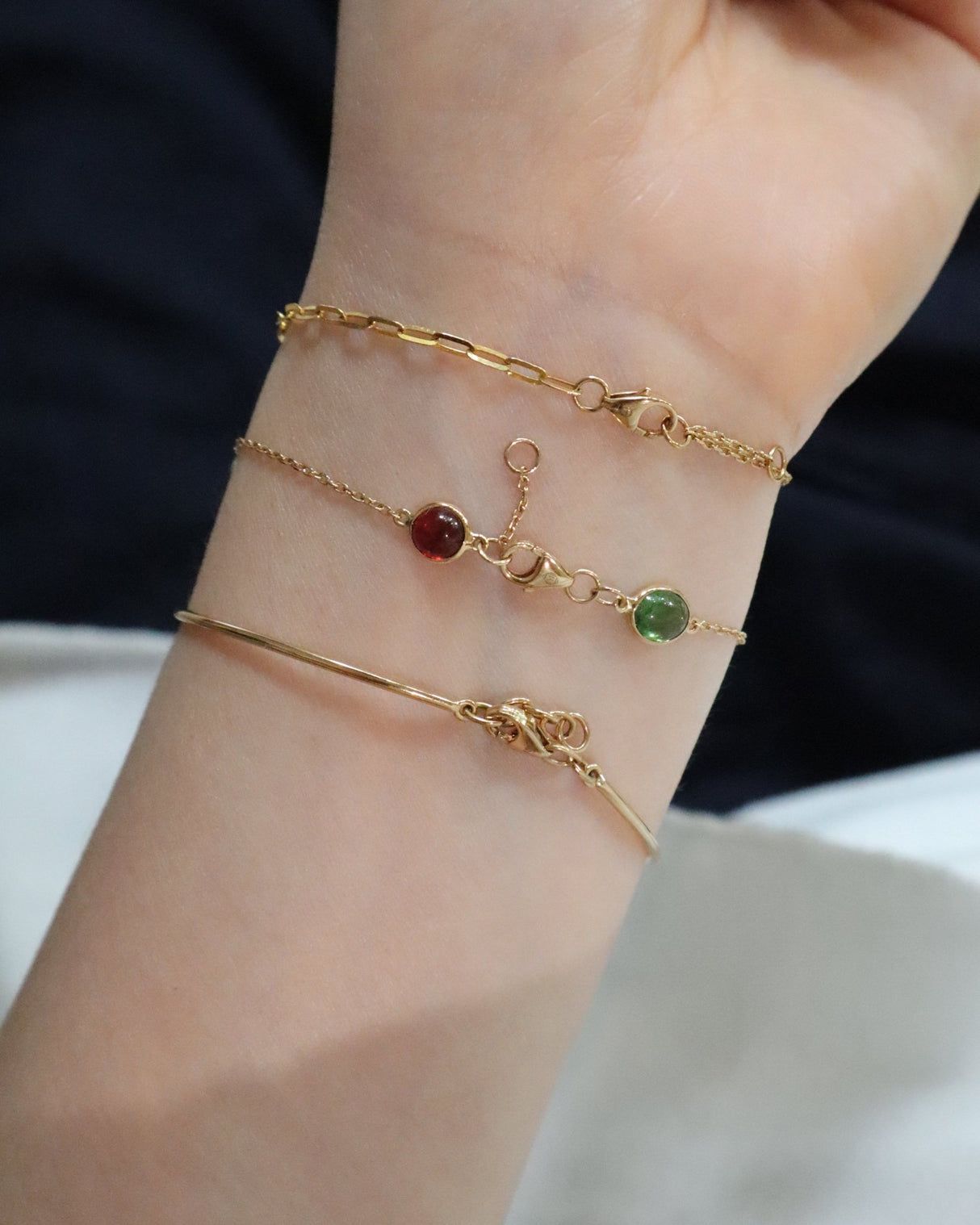 Tourmaline Cabochon Candy Bracelet