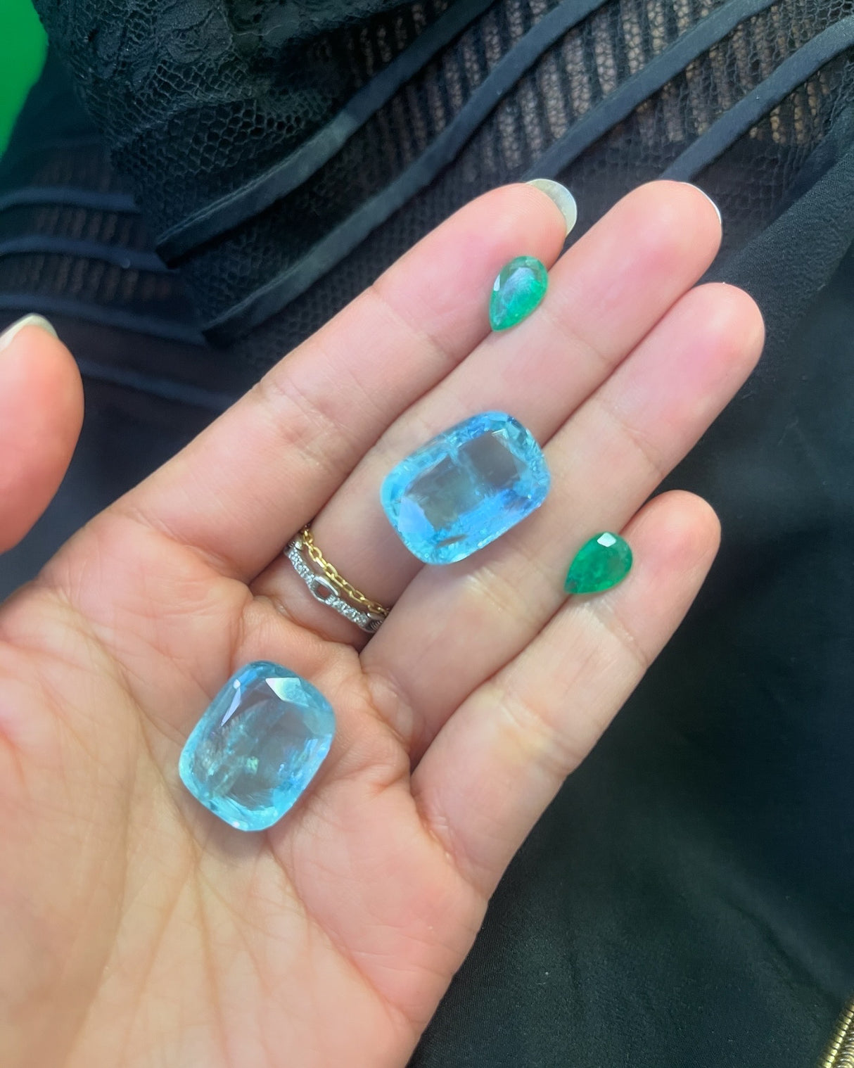 Emerald & Aquamarine Gaia Spring Earrings