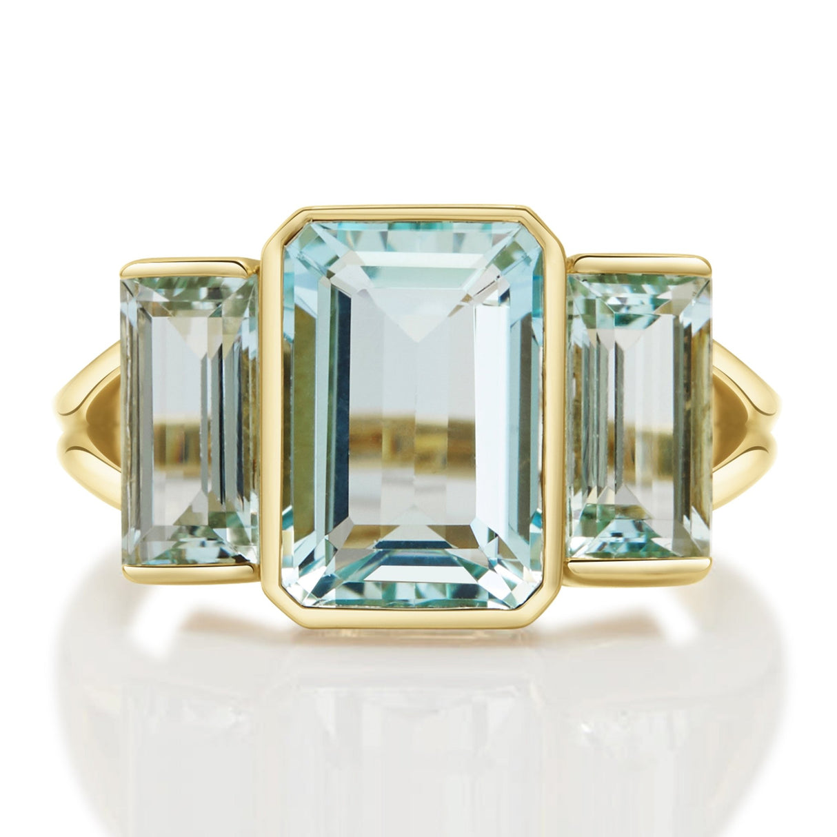 Aquamarine Tonal Deco Supreme Ring