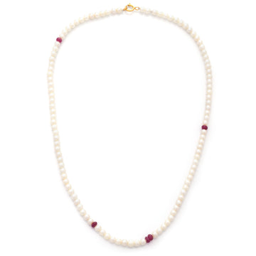 Akoya Pearl And Ruby Choker Necklace