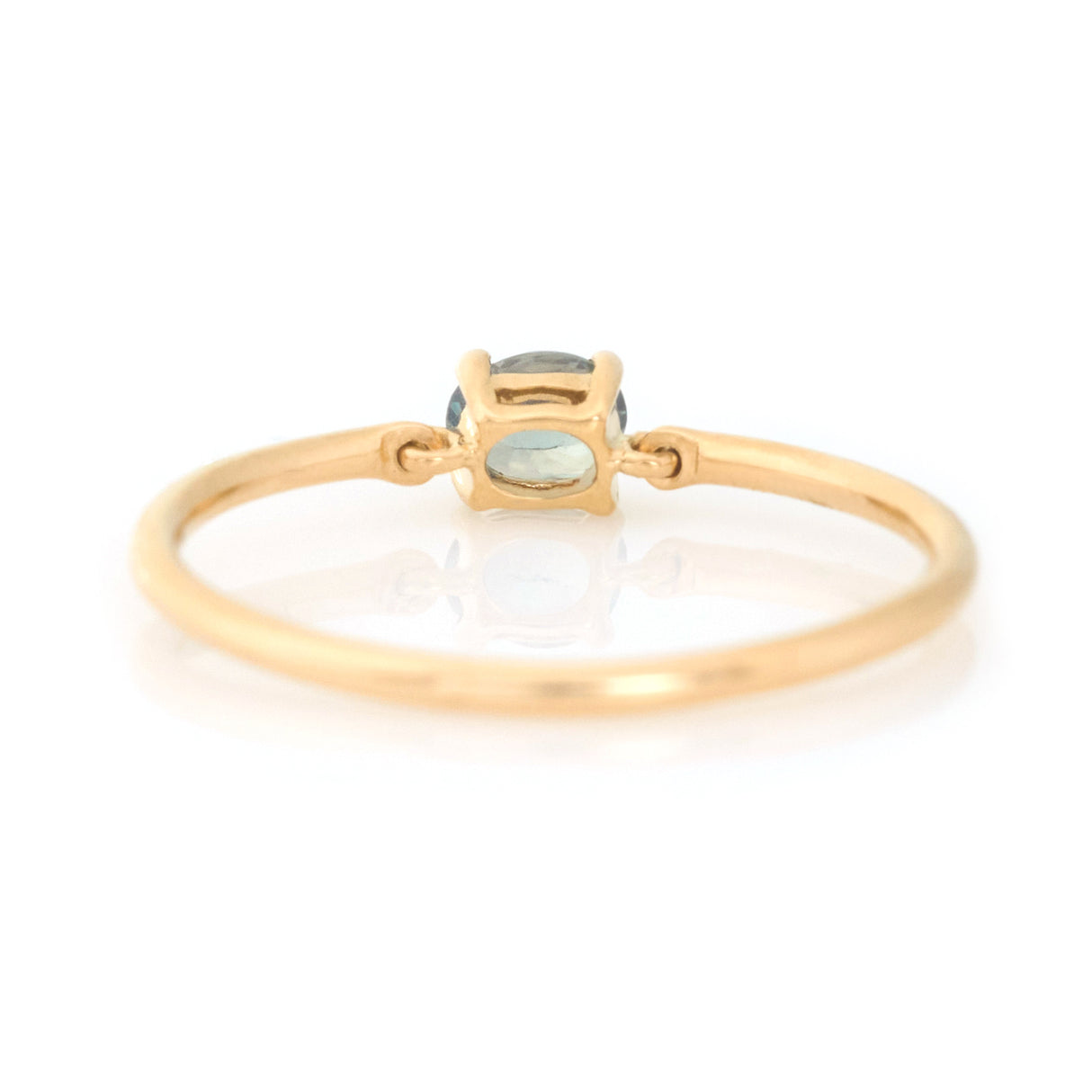 Alexandrite Petite Circle Diamond Ring 18k gold stackable ring back view