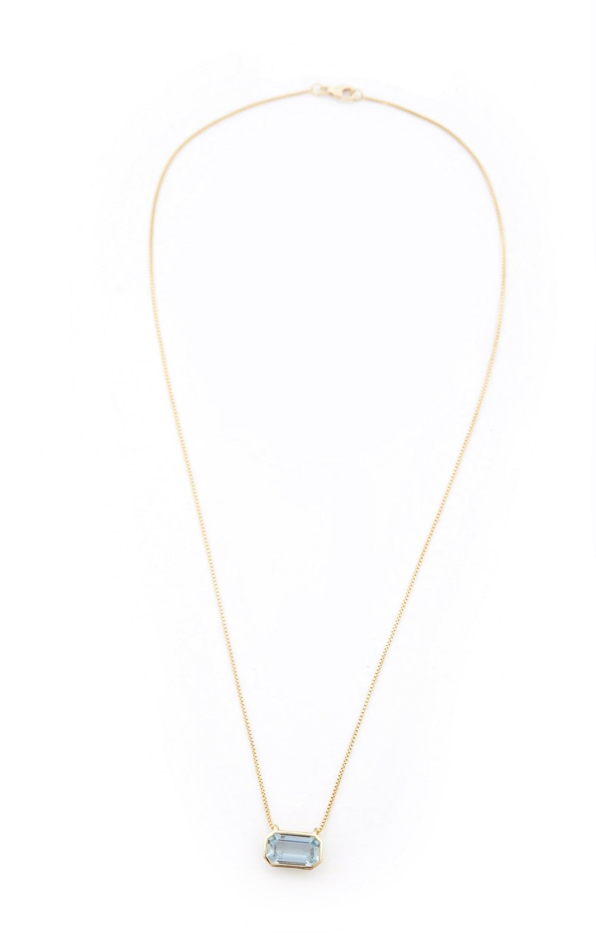 Aquamarine Nouveau Necklace 18k handmade fine jewelry 2