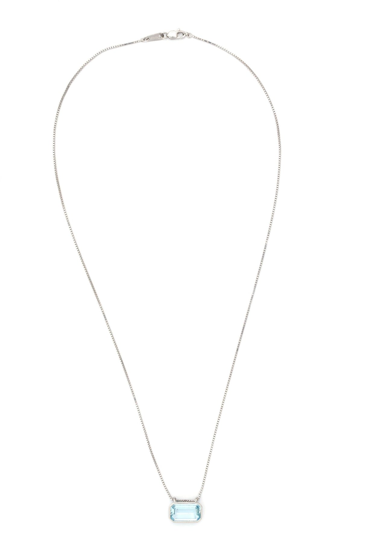 Aquamarine Nouveau Necklace 18k handmade fine jewelry 4