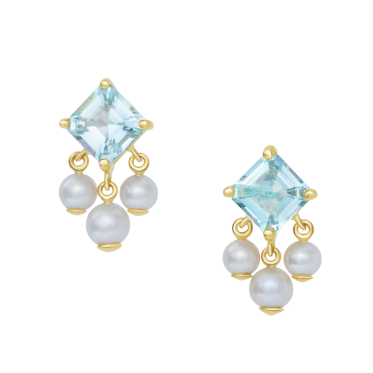 Aquamarine & Pearl Nymph Earrings
