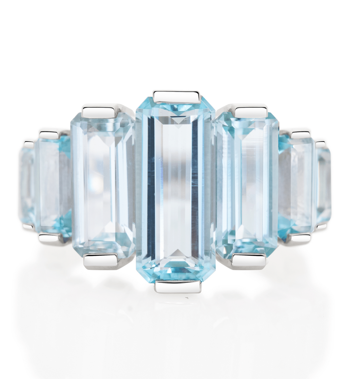 Aquamarine Rhythm Supreme Ring PT900 Engagement Ring