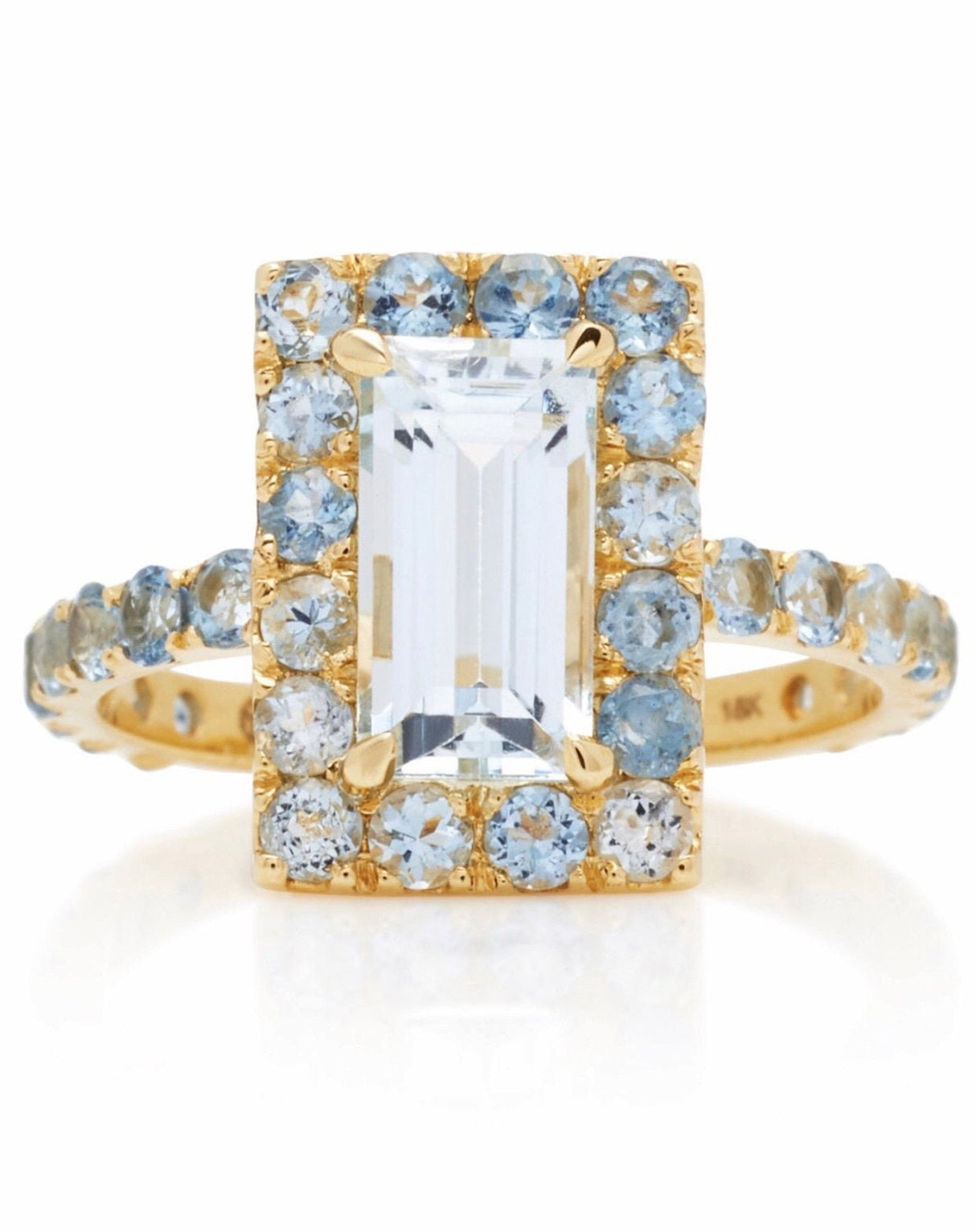 Aquamarine Tonal Deco Candy Ring