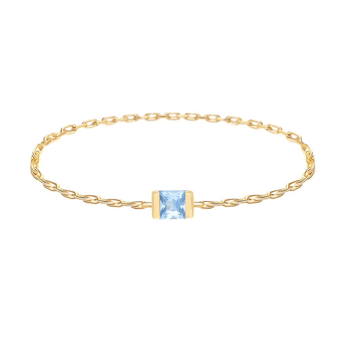 Baby Blue Sapphire Petite Chain Ring