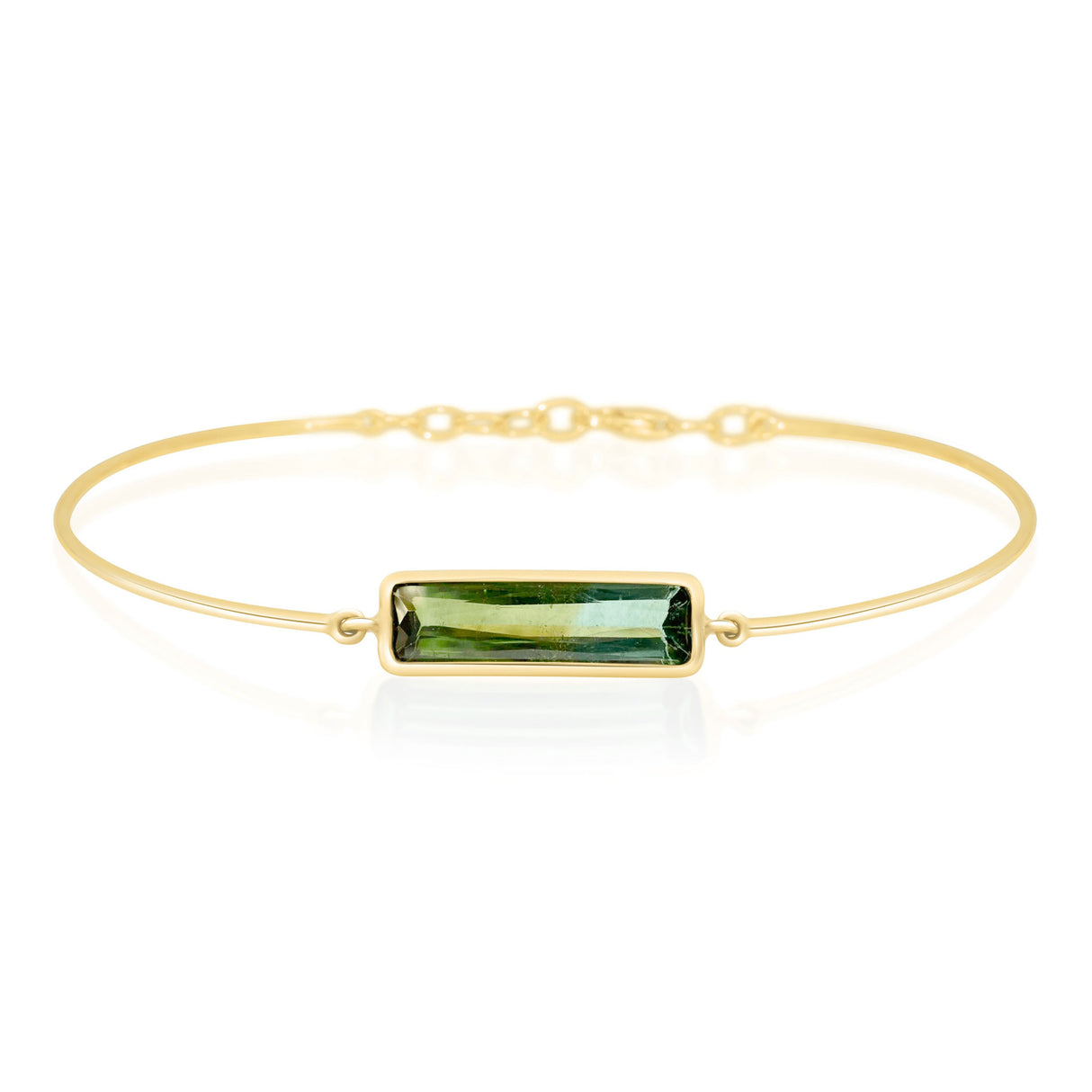 Bi-color watermelon tourmaline bangle