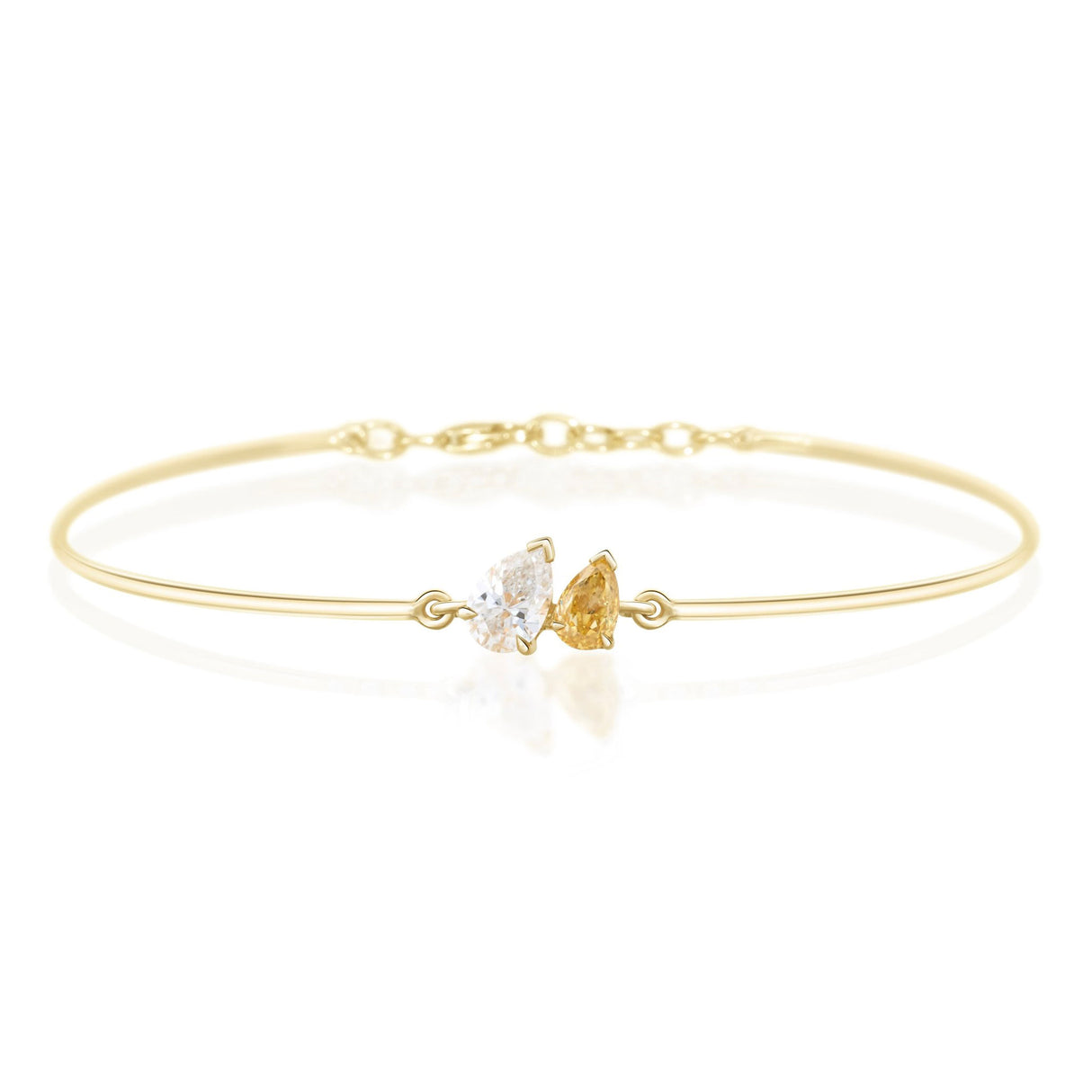 Canary Diamond Double Pear Bangle