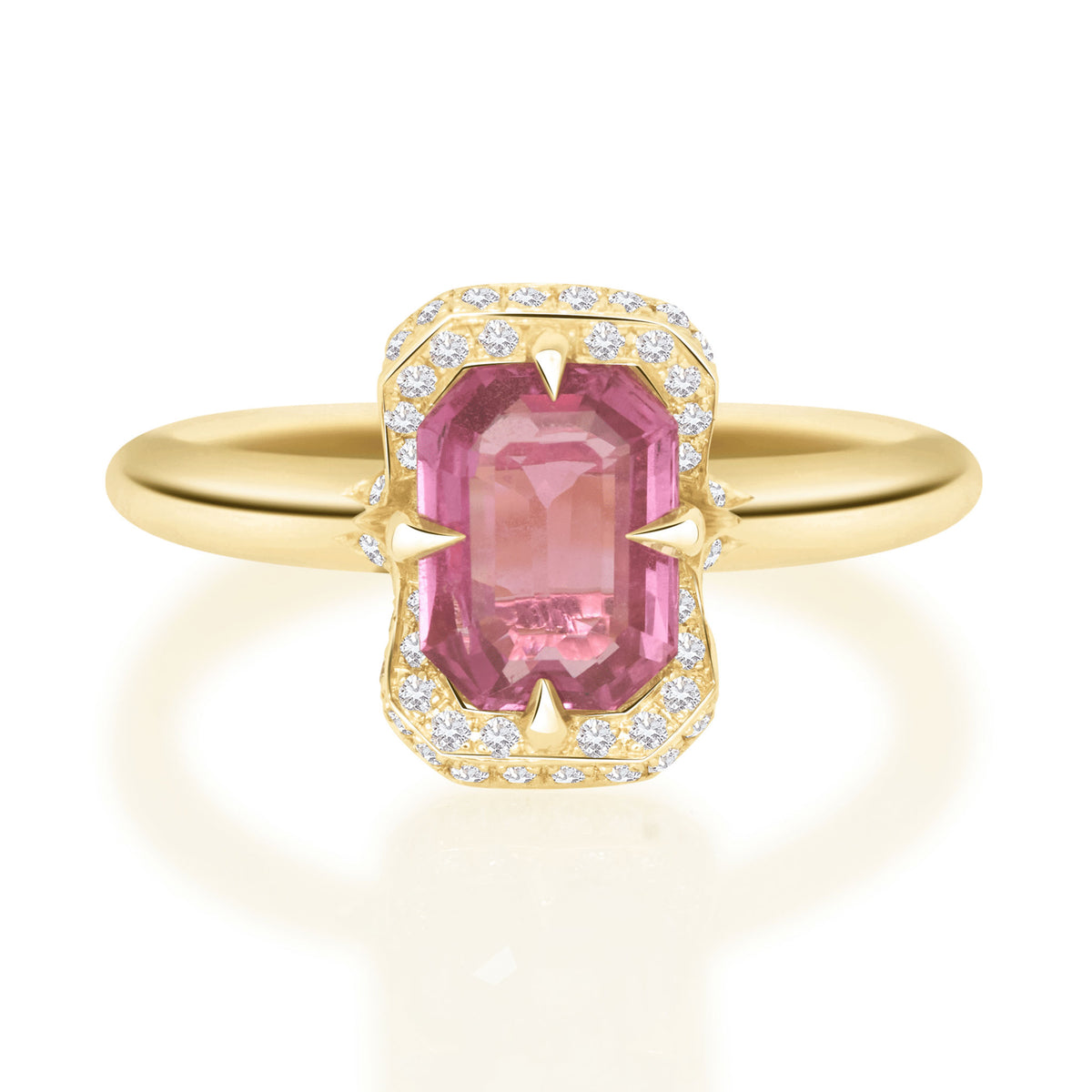 Deco Pink Sapphire Aurora Ring