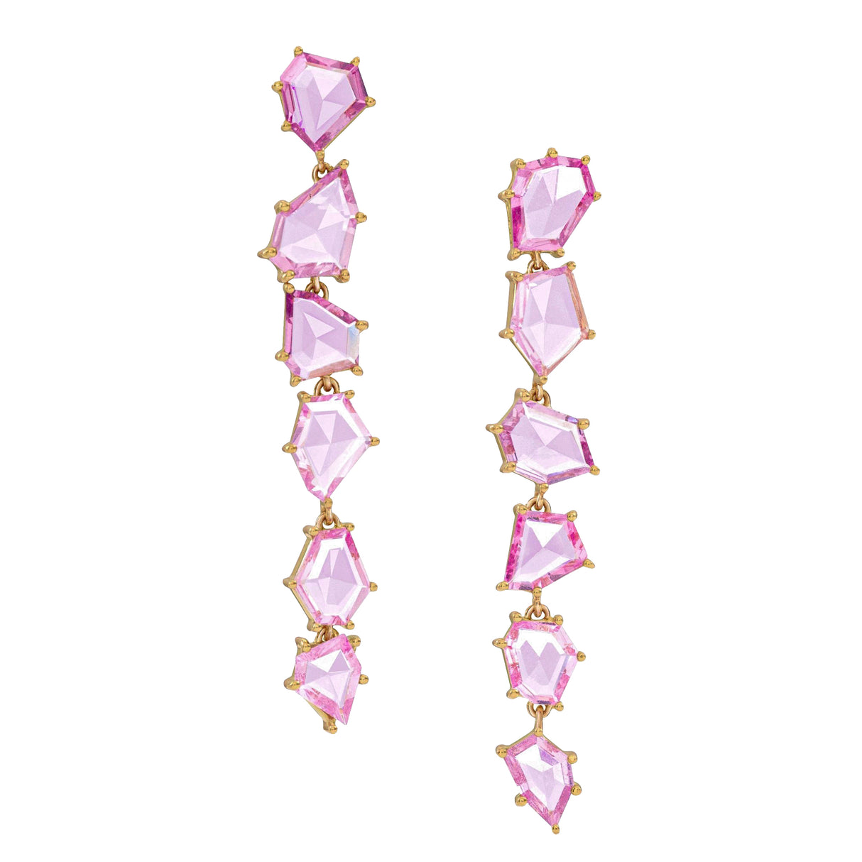 Ceylon Pink Sapphire Contour Earrings