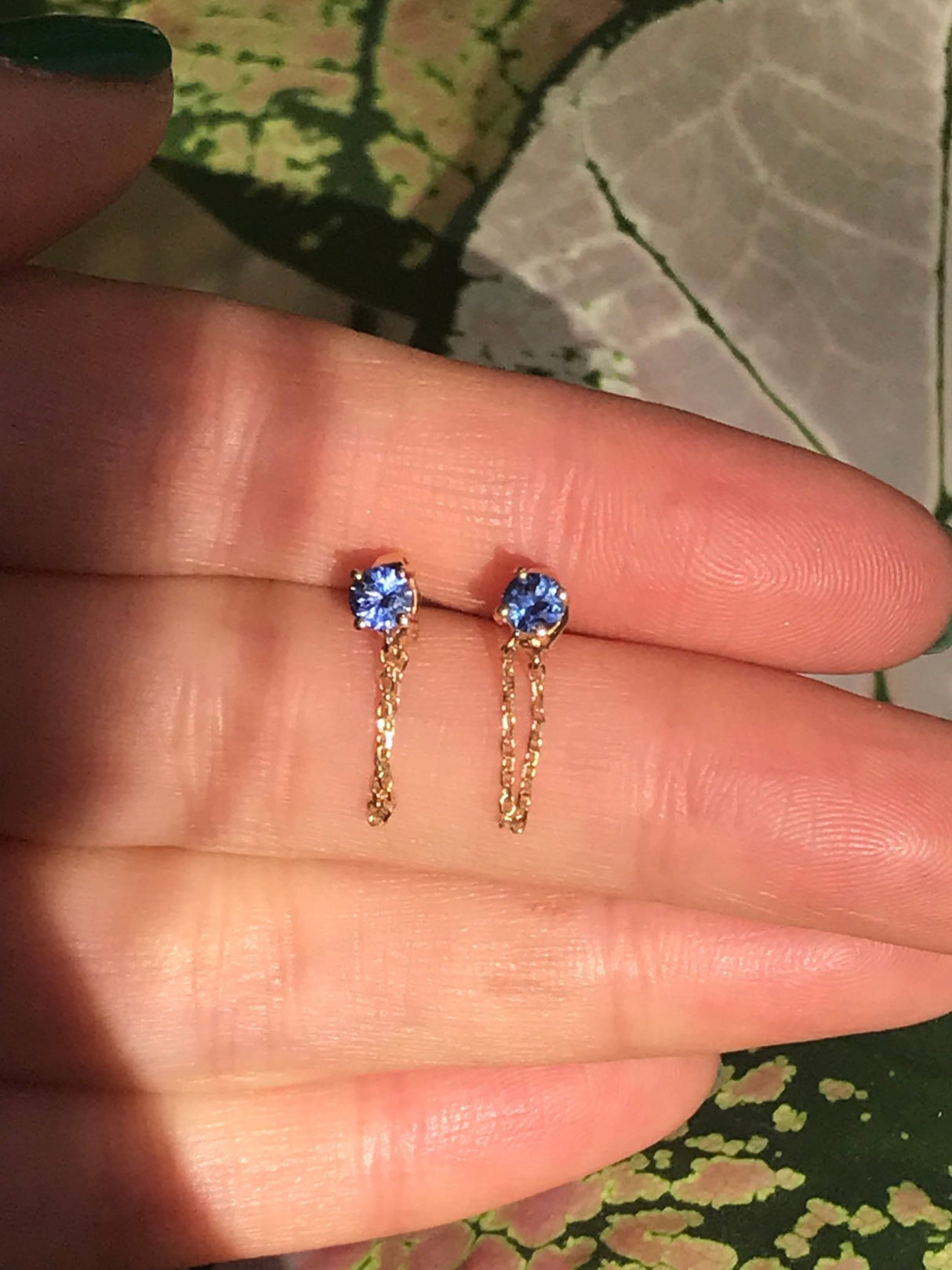 Ceylon Sapphire Chain Earrings