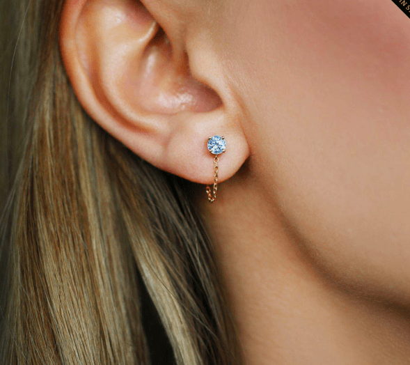 Ceylon Sapphire Chain Earrings