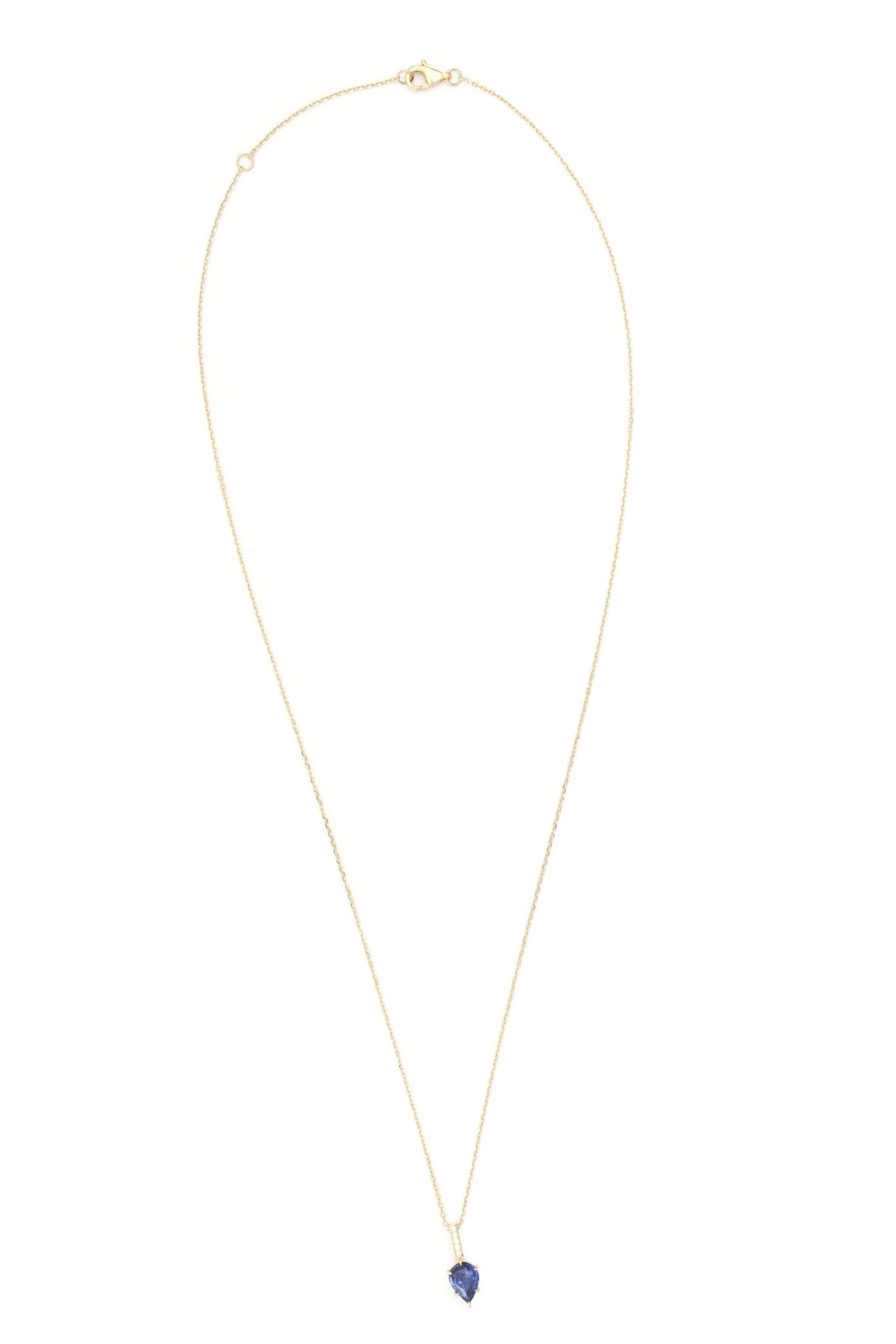 Ceylon Sapphire & Diamond Arrow Necklace 18k handmade fine jewelry 3