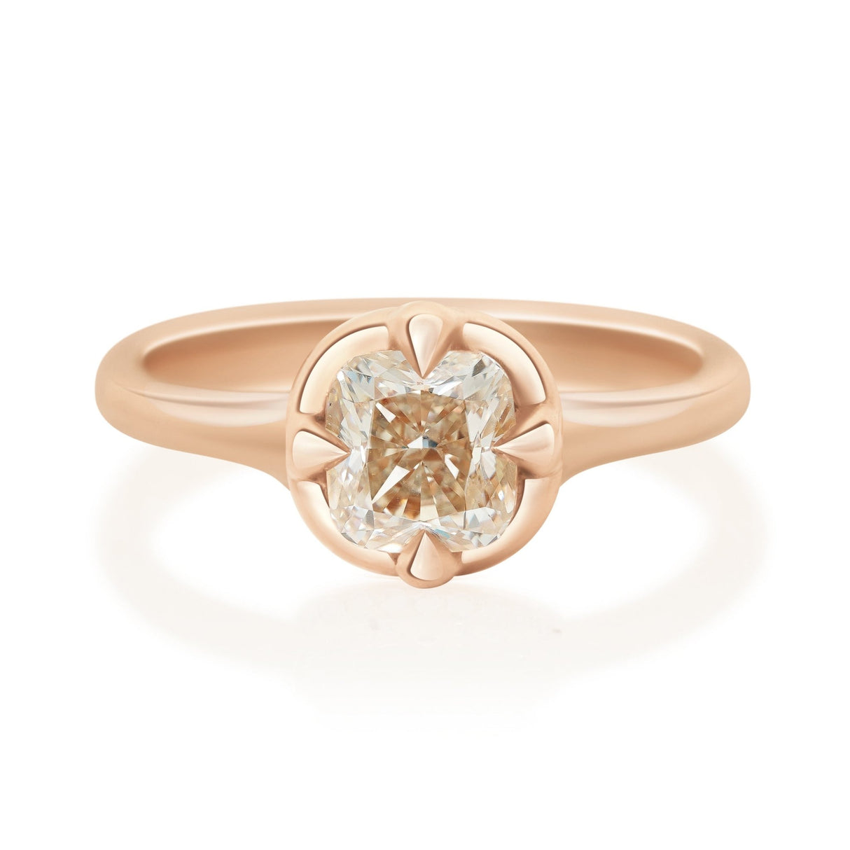 Champagne Diamond Compass Ring 18K engagement ring