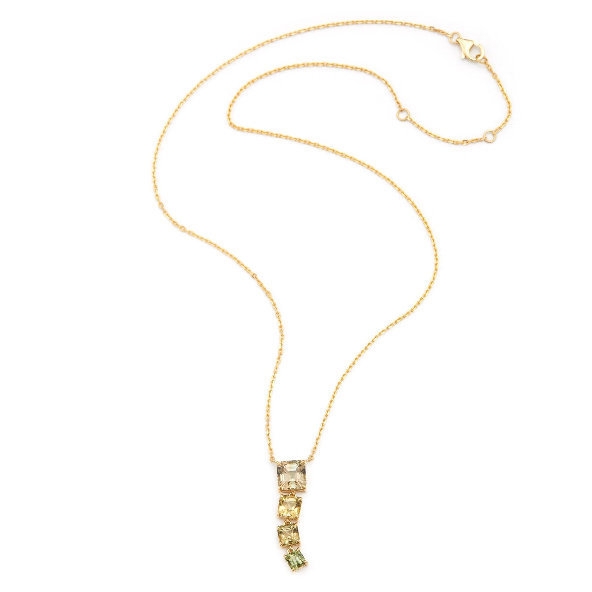 Color Change Tourmaline Links Cascade Necklace 18k handmade fine jewelry 3