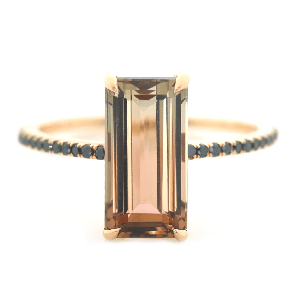 Color Change Watermelon Tourmaline Protection Ring 18k gold engagement ring