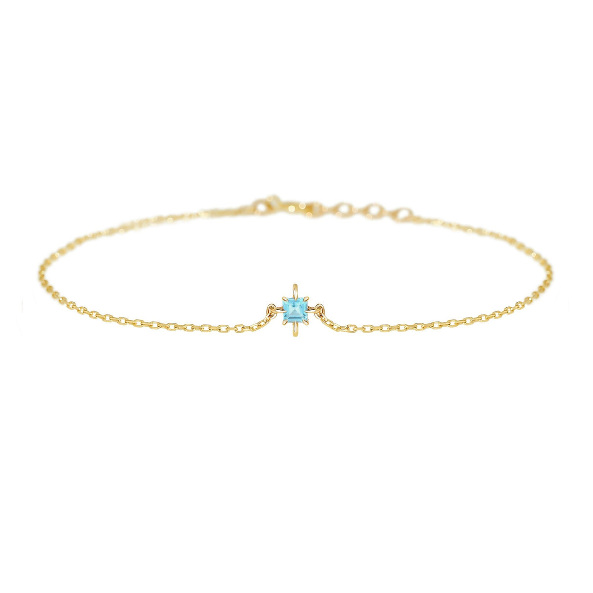 December Birthstone Topaz Bracelet 14k gold stackable design