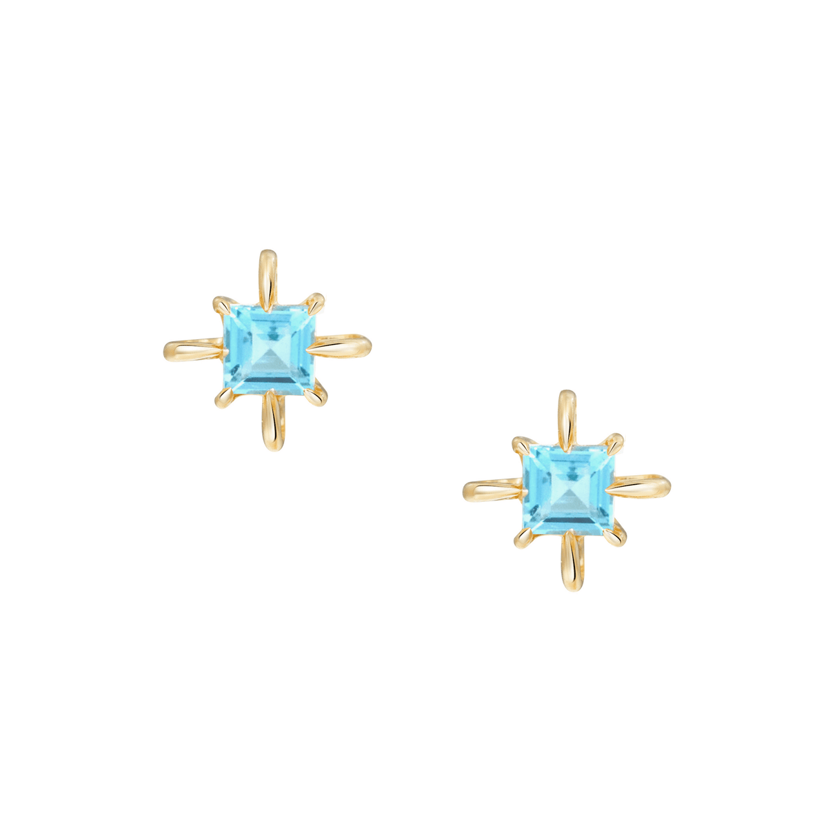 December Birthstone Topaz Studs 14K Gold Handmade Fine Jewelry
