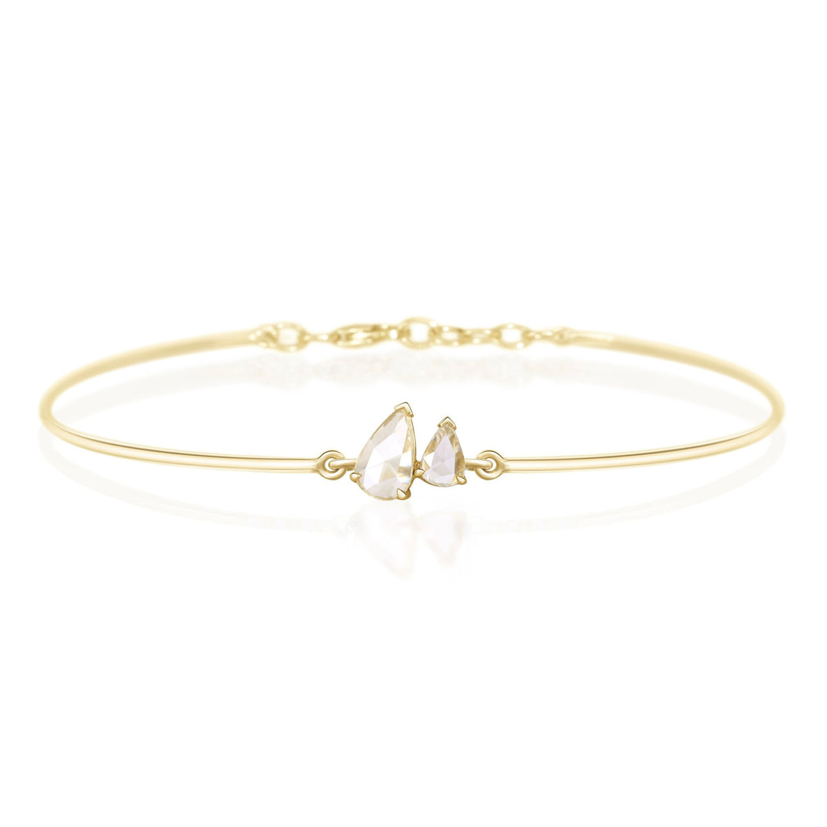 Diamond Double Pear Rose Cut Bangle