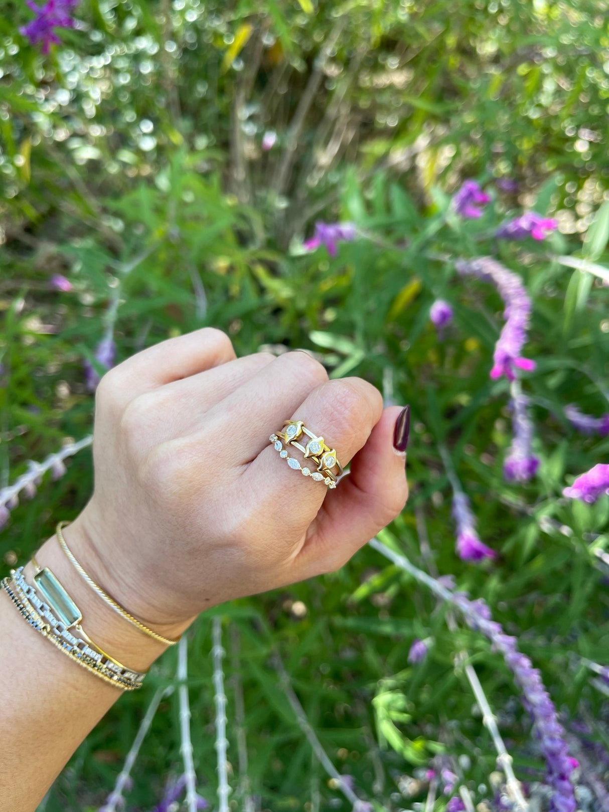 Diamond Crown Ring 18k gold stackable ring 4