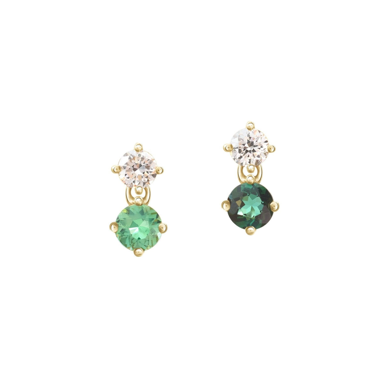 Diamond & Lagoon Tourmaline Flutter Earrings