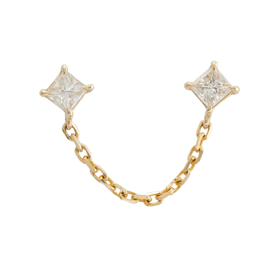 Diamond Linked Chain Earring