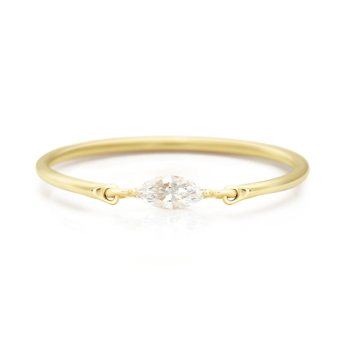 Diamond Marquise Petite Circle Ring 14k gold stackable ring