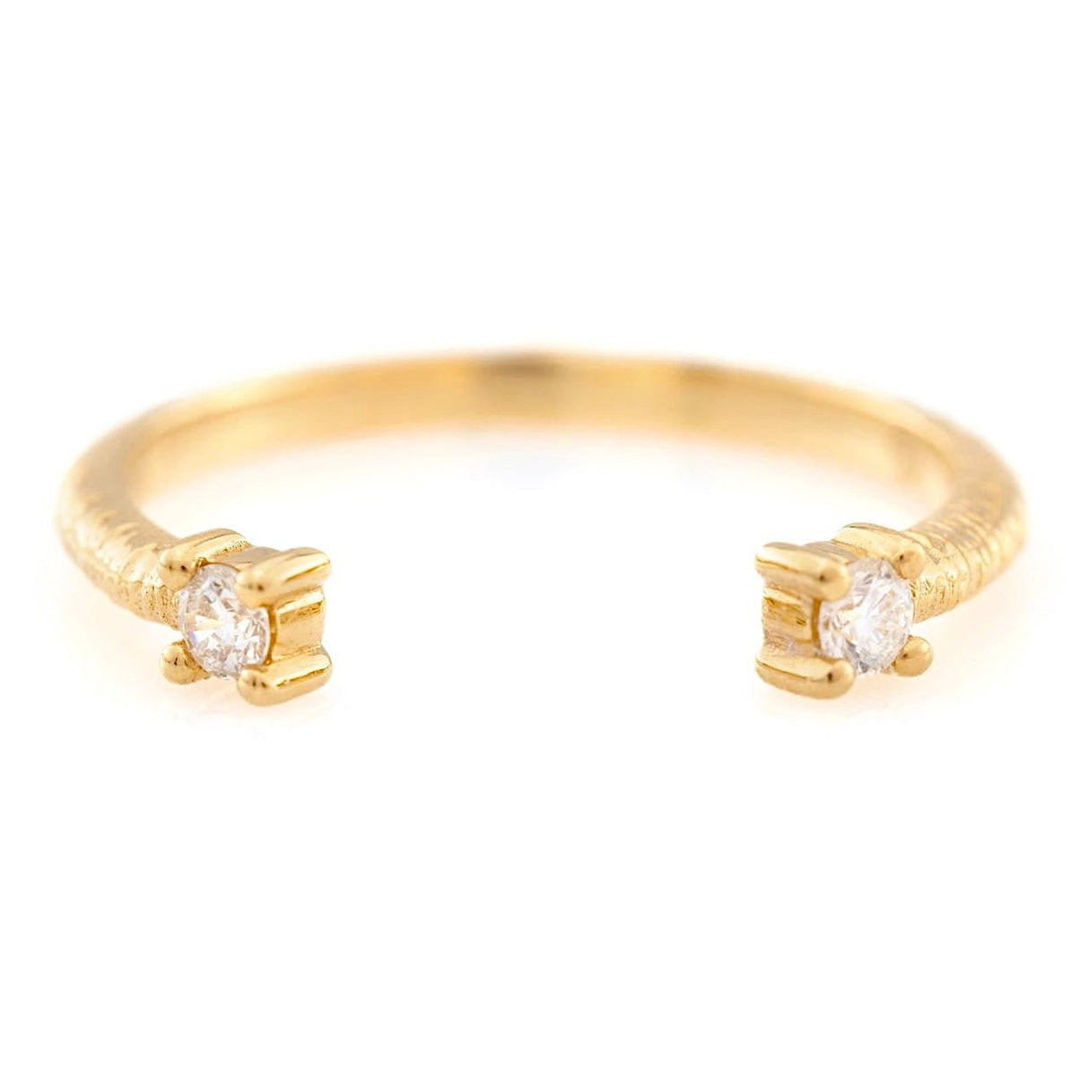 Diamond Open Ring 18k gold Stackable ring