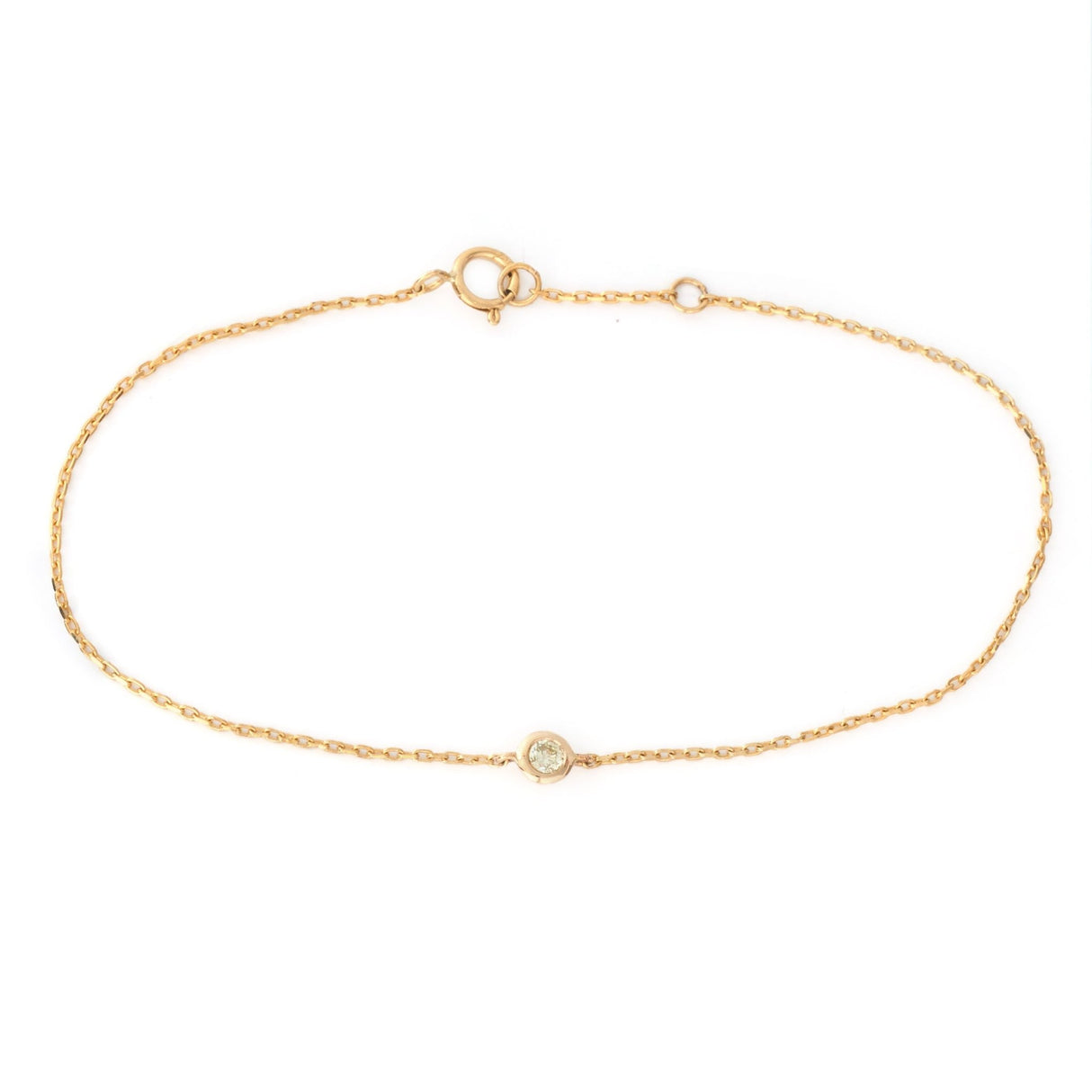 Diamond Petite Button Bracelet 18k gold stackable design 4