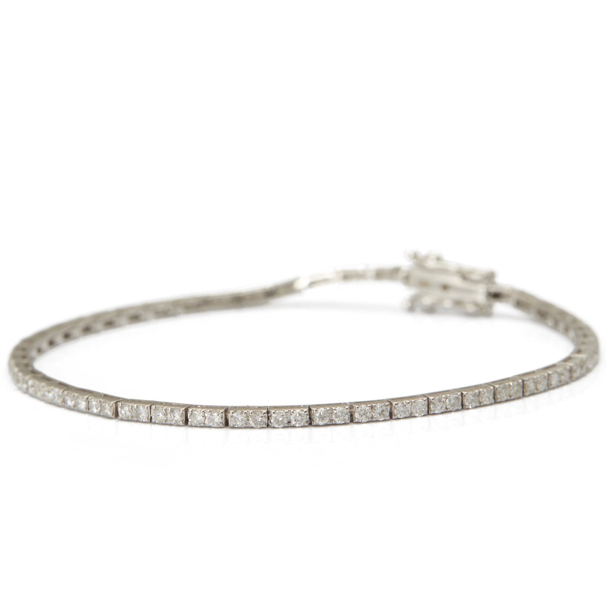 Diamond Tennis Bracelet WG 18K gold stackable design