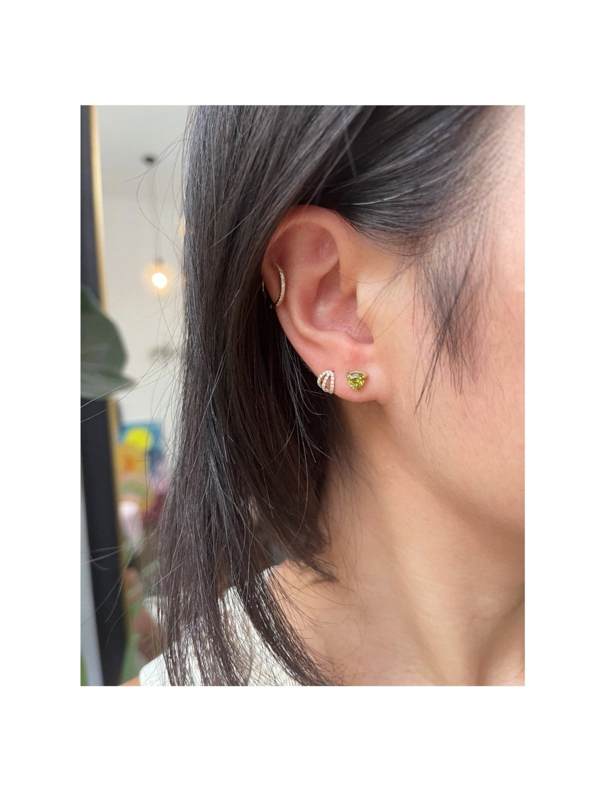 Gemstone Triplet Huggies