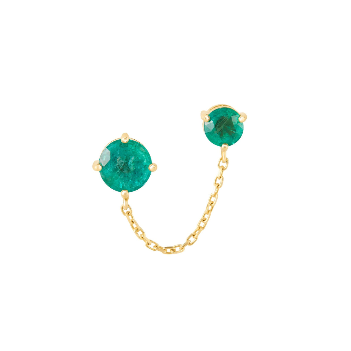 Emerald Linked Chain Earring