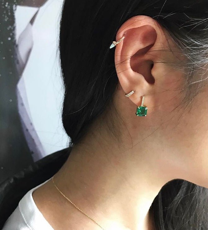 Emerald & Diamond Awakening Pave Earrings