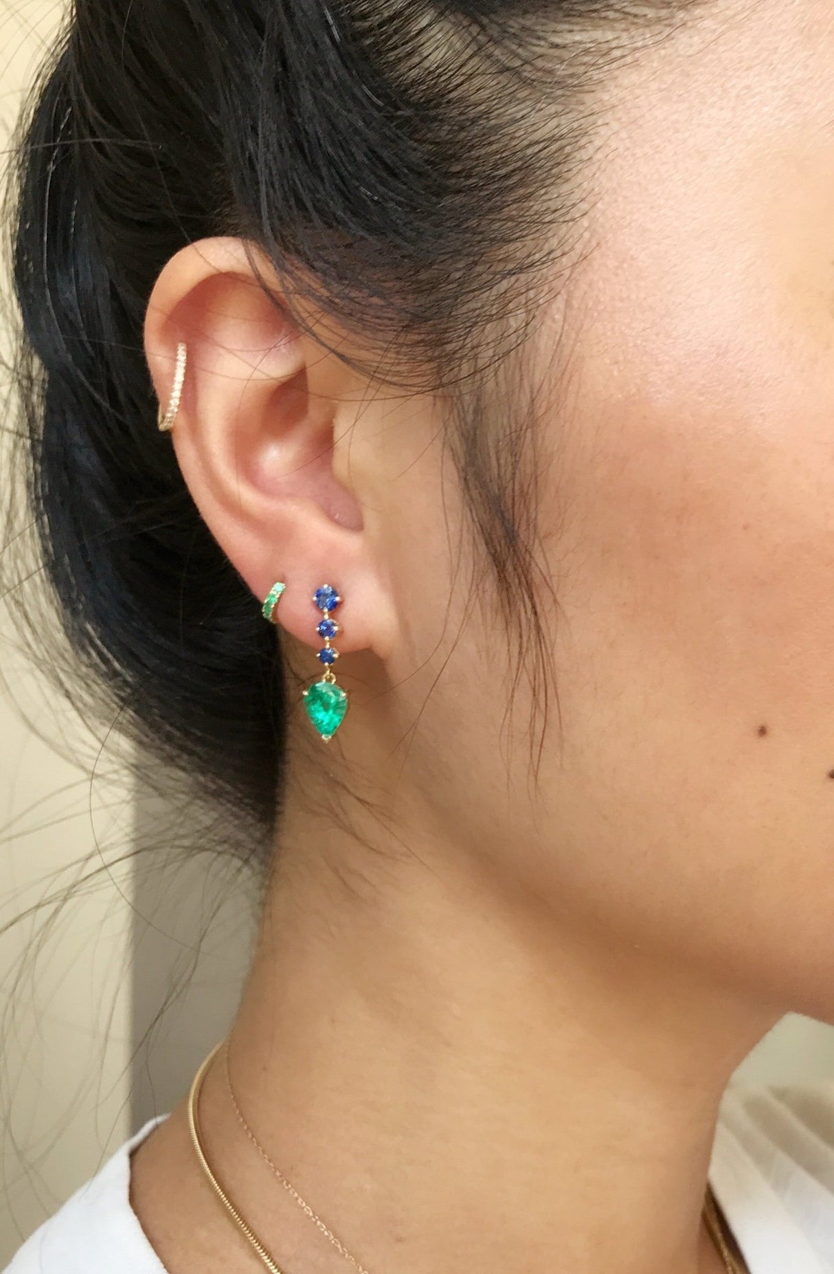Emerald & Sapphire Arrows Earrings