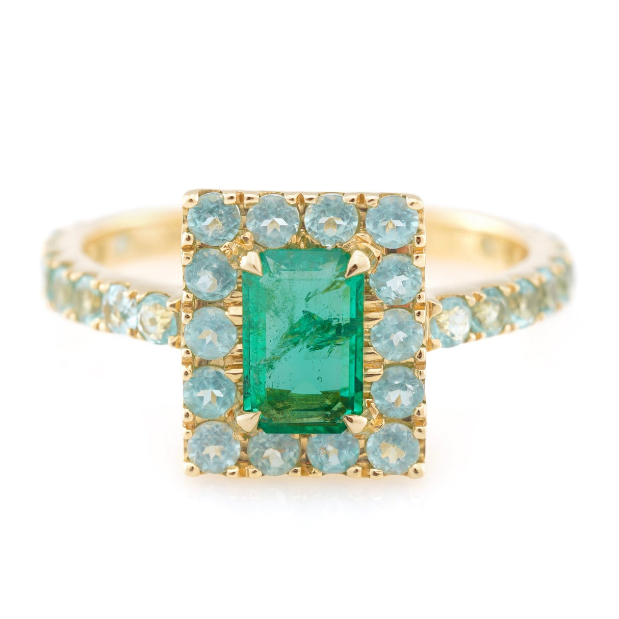 Emerald & Apatite Candy Ring