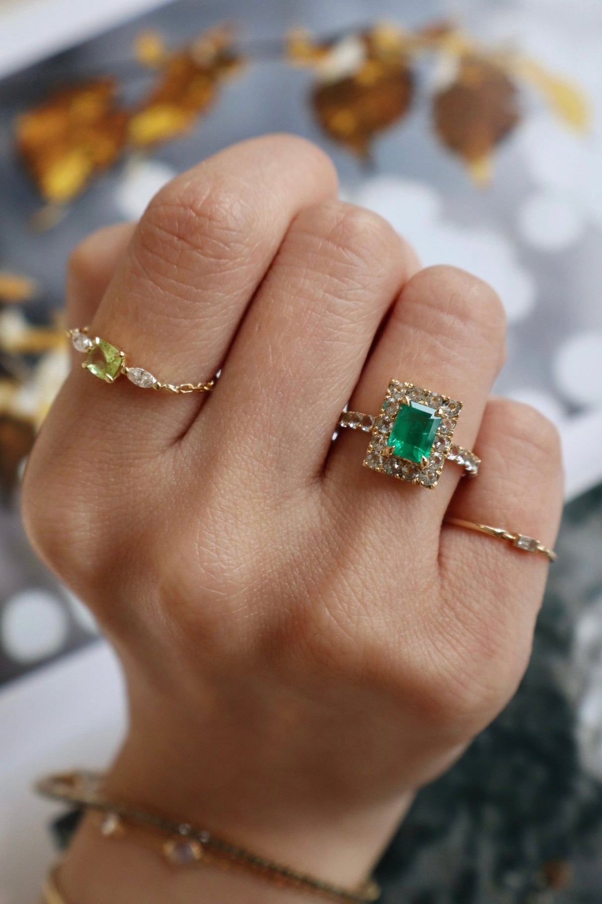 Emerald & Aquamarine Candy Ring