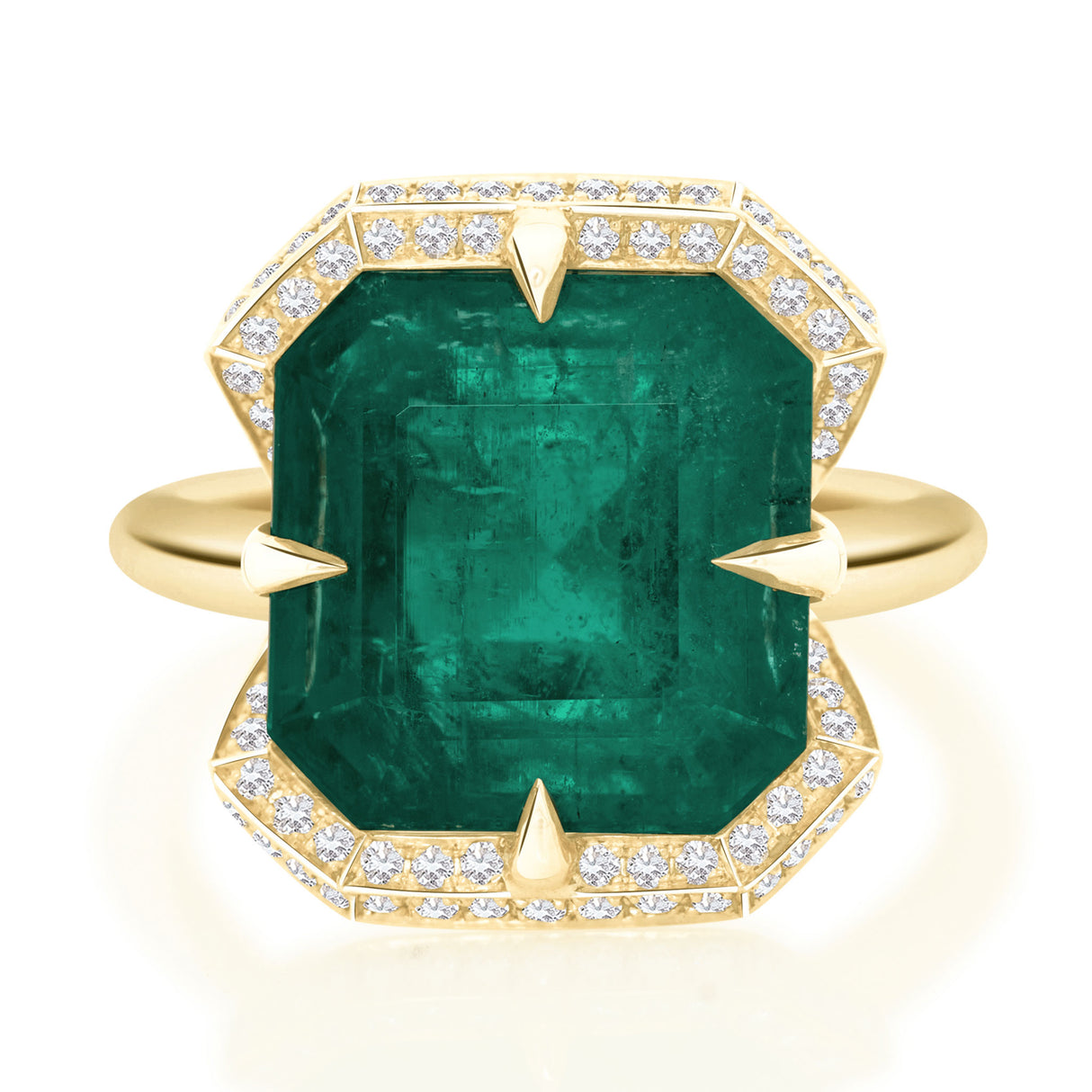 Emerald Asscher Supreme Aurora Ring