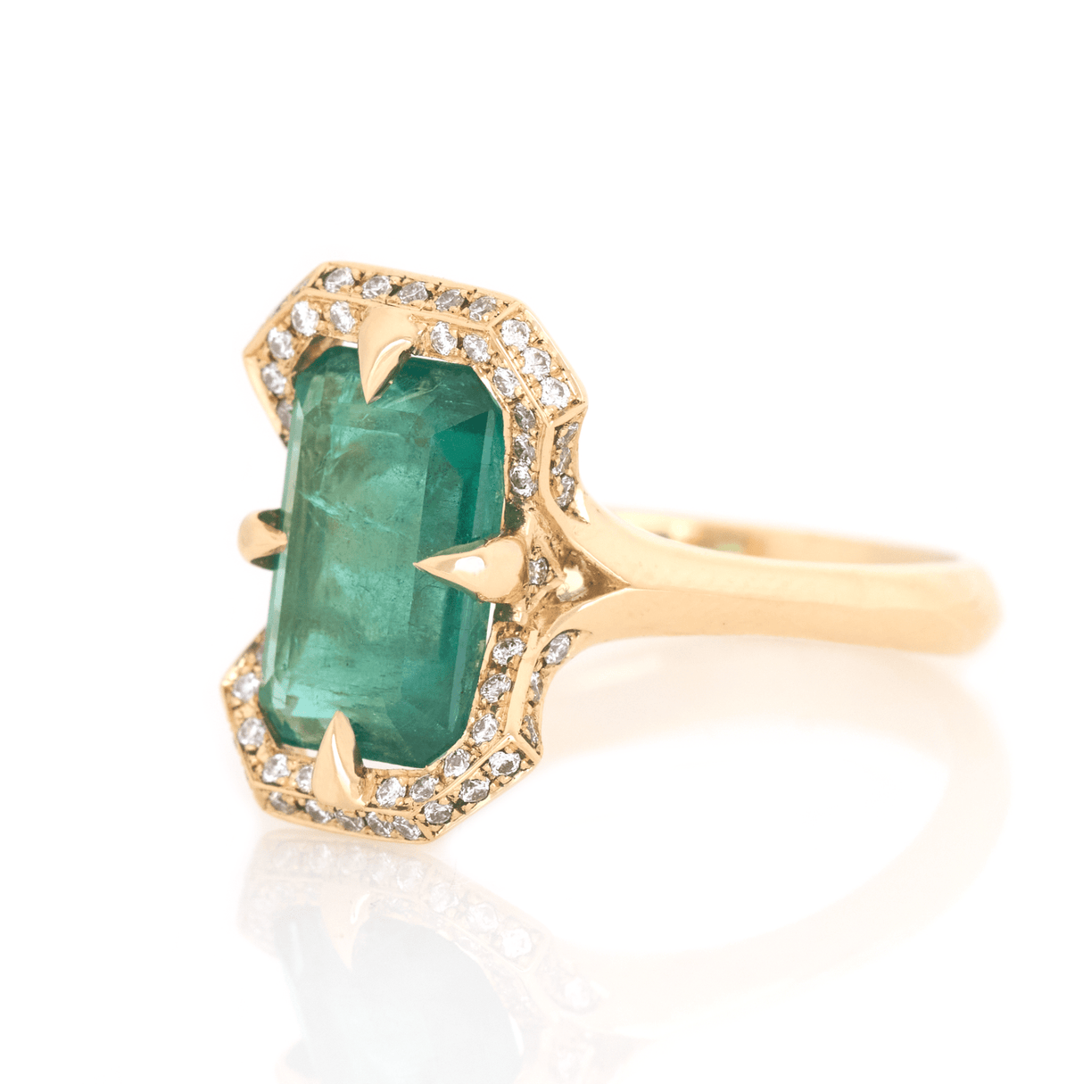 Emerald Aurora Ring 18K engagement ring