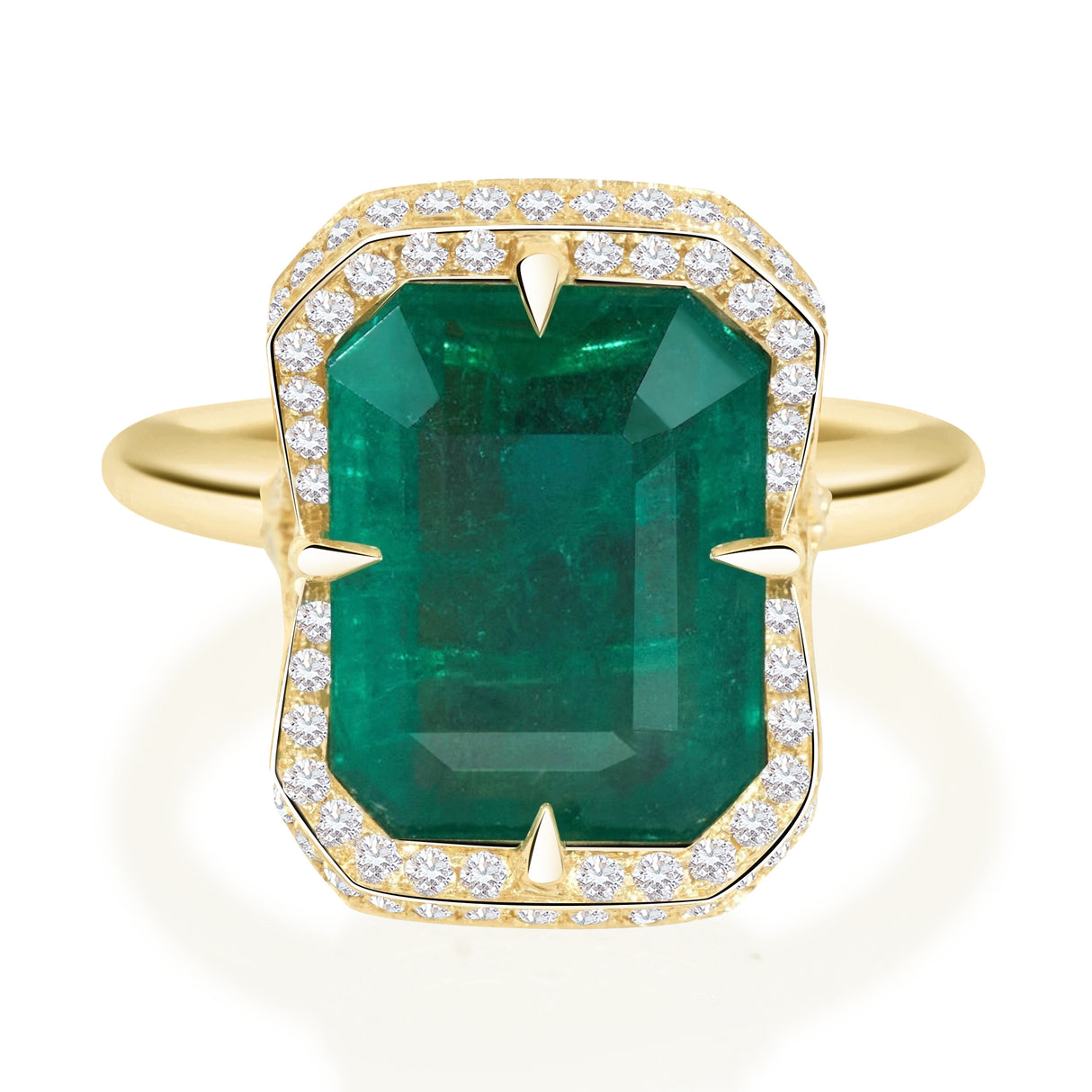 Emerald & Diamond Aurora Supreme Ring 18k gold engagement ring