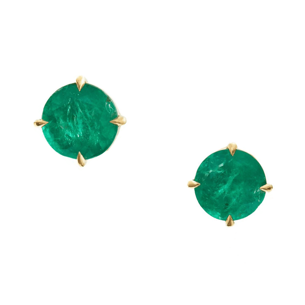 Emerald Supreme Studs 18K Gold Handmade Fine Jewelry