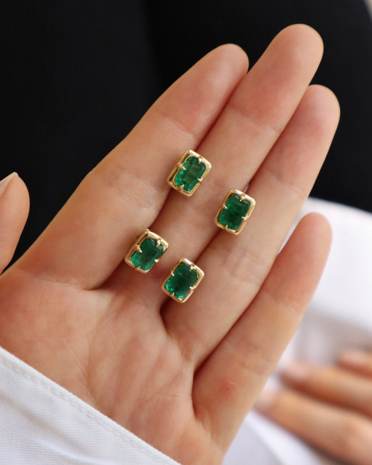 Emerald Compass Stud Earrings