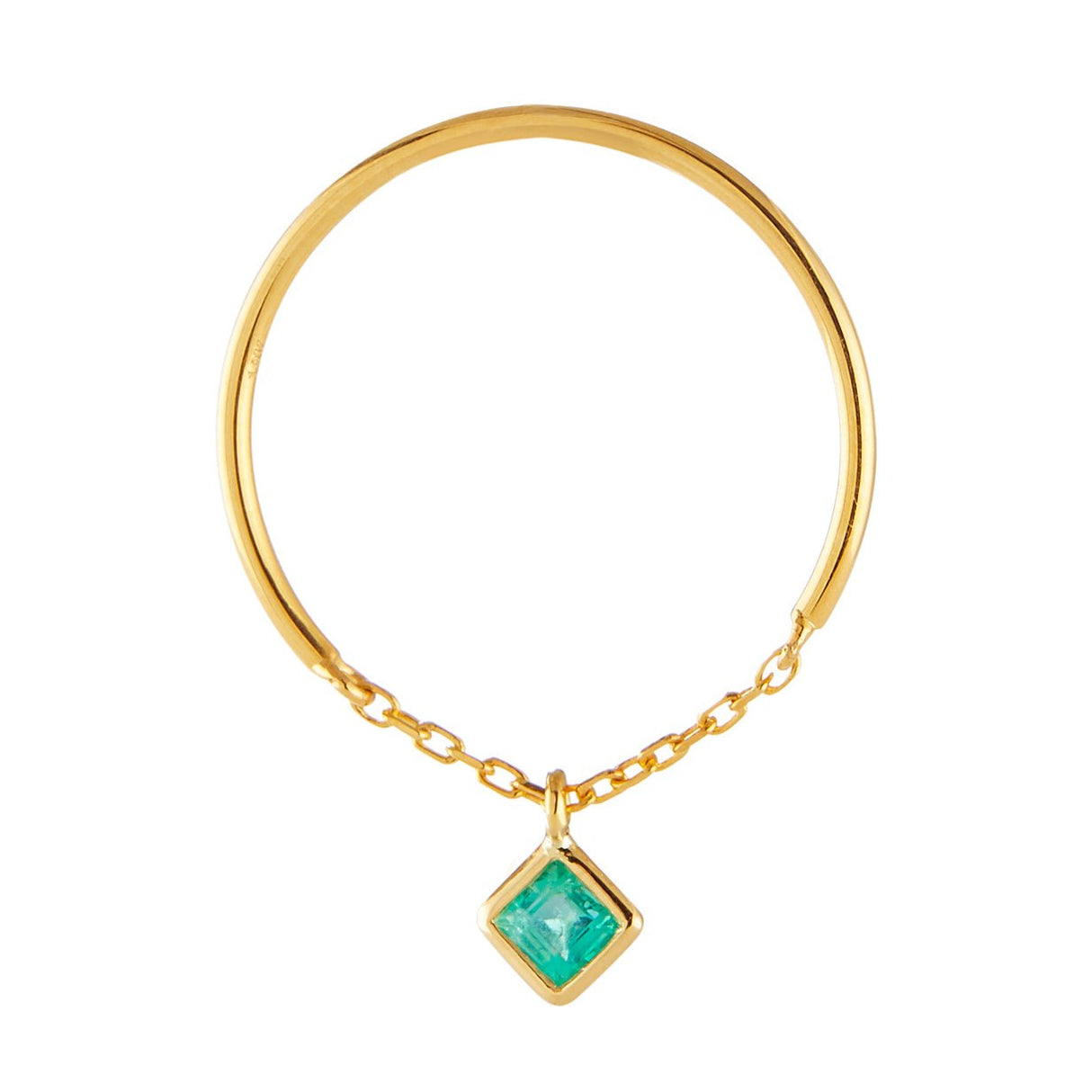 Yi Collection x Opening Ceremony Emerald Half Chain Ring: Silver With 14K Gold Plating