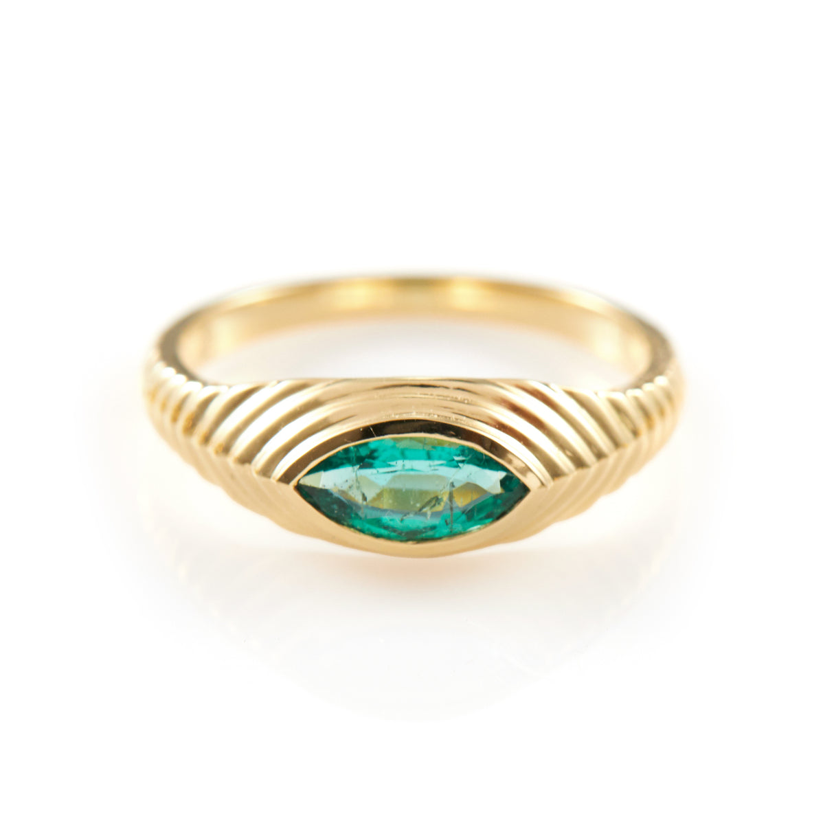 Emerald Pyramid Eye Ring