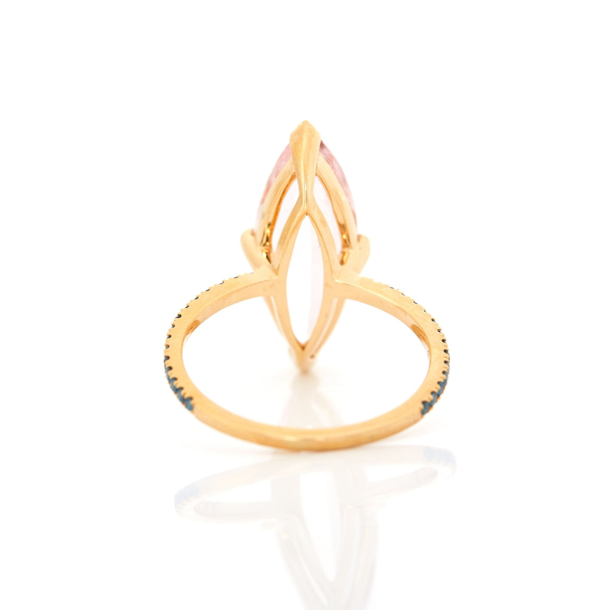 Morganite & Blue Diamond Supreme Charm Ring